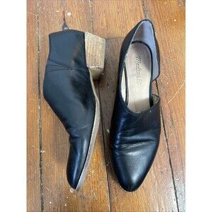Madewell Lucie Asymmetrical Loafer Black. Leather Point Toe Size 9